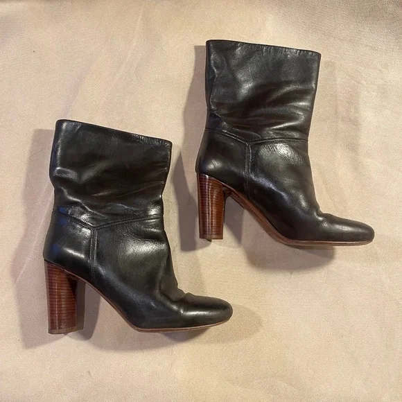 Marc Jacobs Black Leather Ankle Boots Y2k - Picture 1 of 7